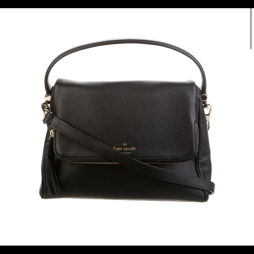 Kate Spade New York Textured Leather Handle Bag in Black
